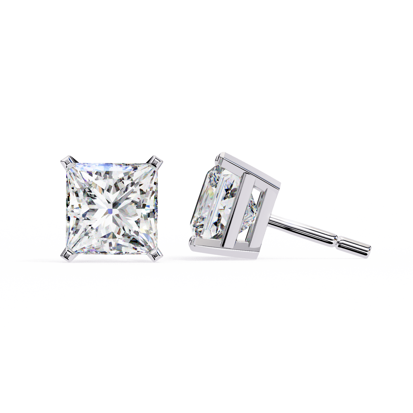 pure elegance princess lab grown diamond earrings