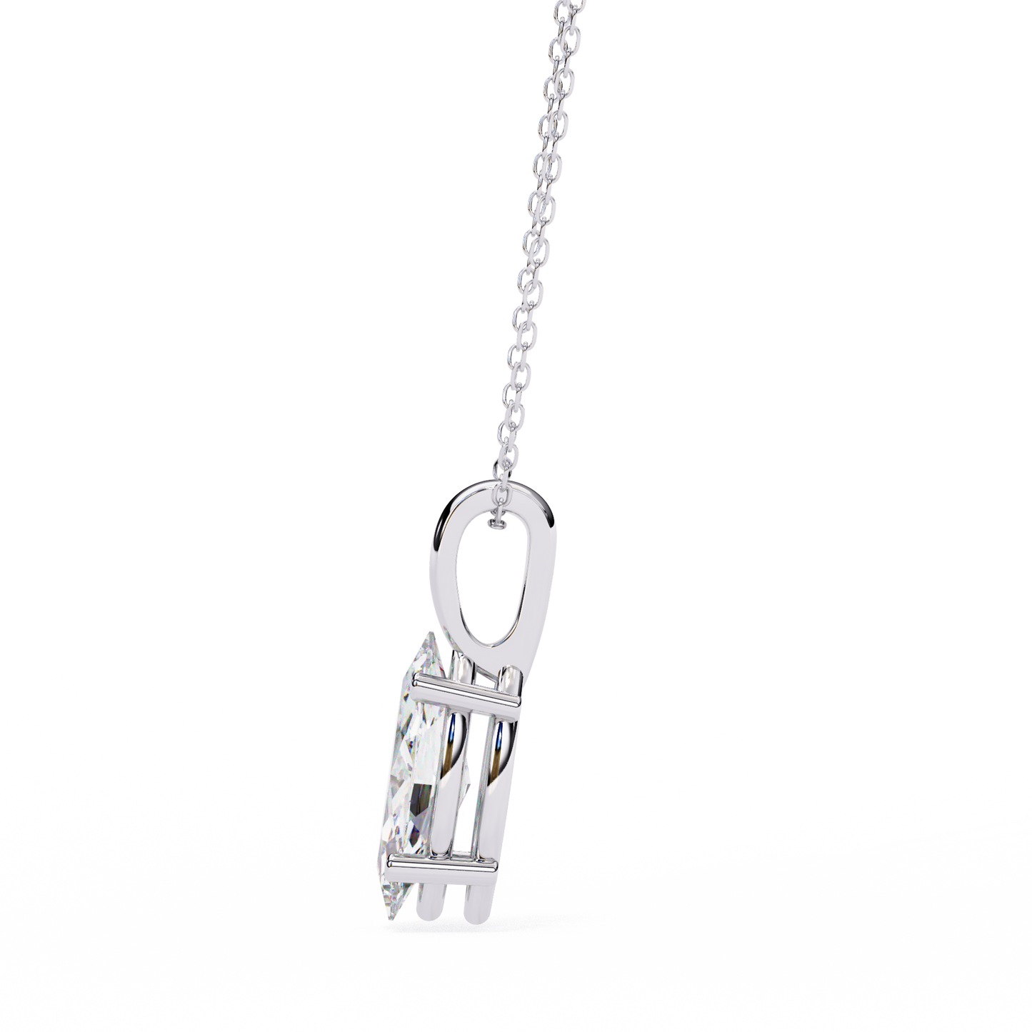 sleek marquise lab-grown diamond necklace