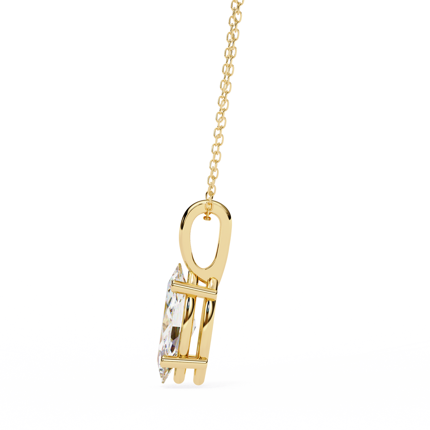 sleek marquise lab-grown diamond necklace