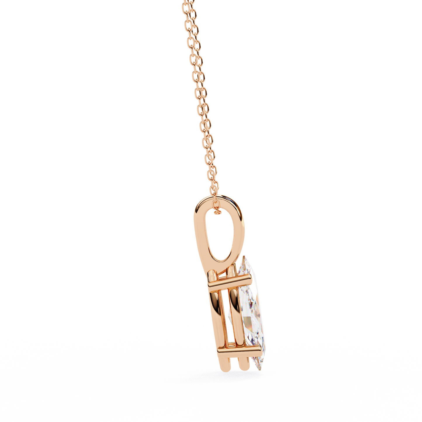 sleek marquise lab-grown diamond necklace