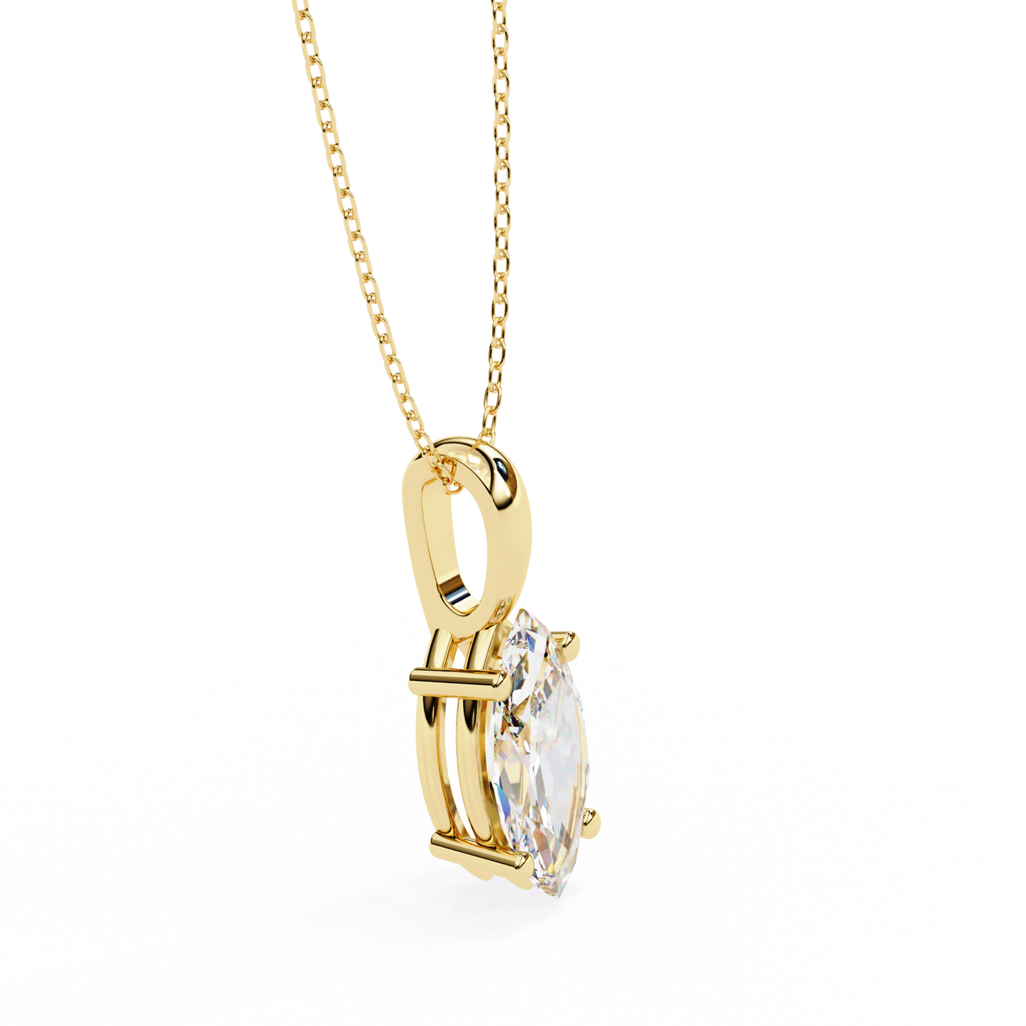 sleek marquise lab-grown diamond necklace