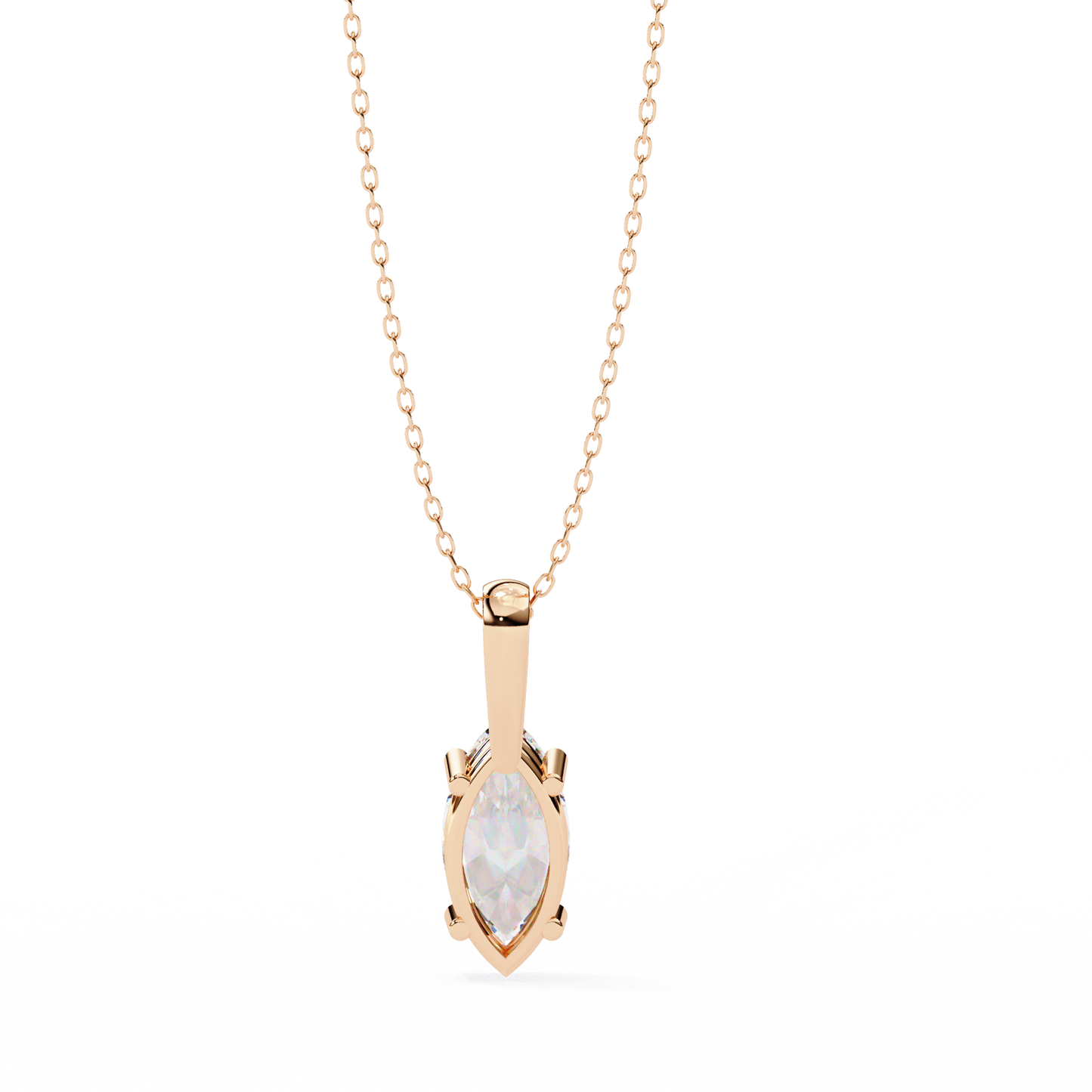 sleek marquise lab-grown diamond necklace