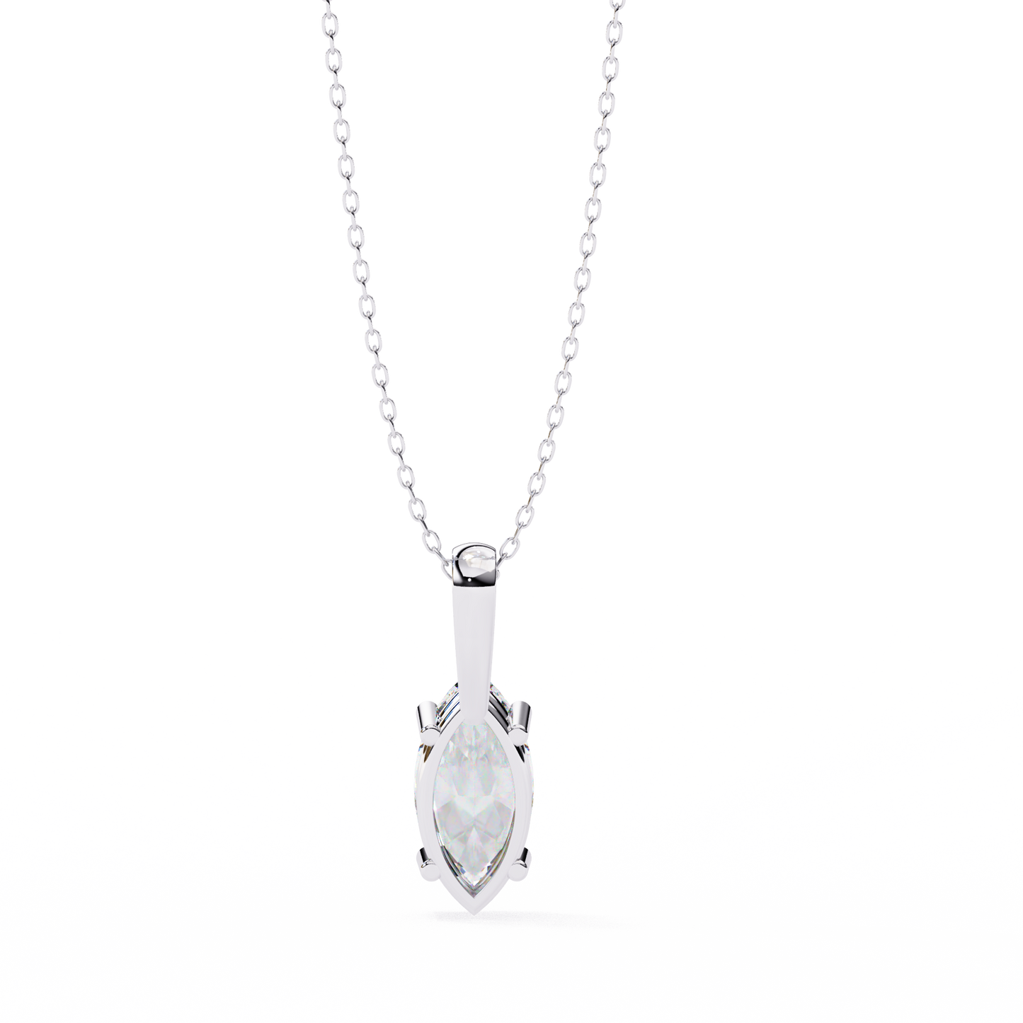 sleek marquise lab-grown diamond necklace