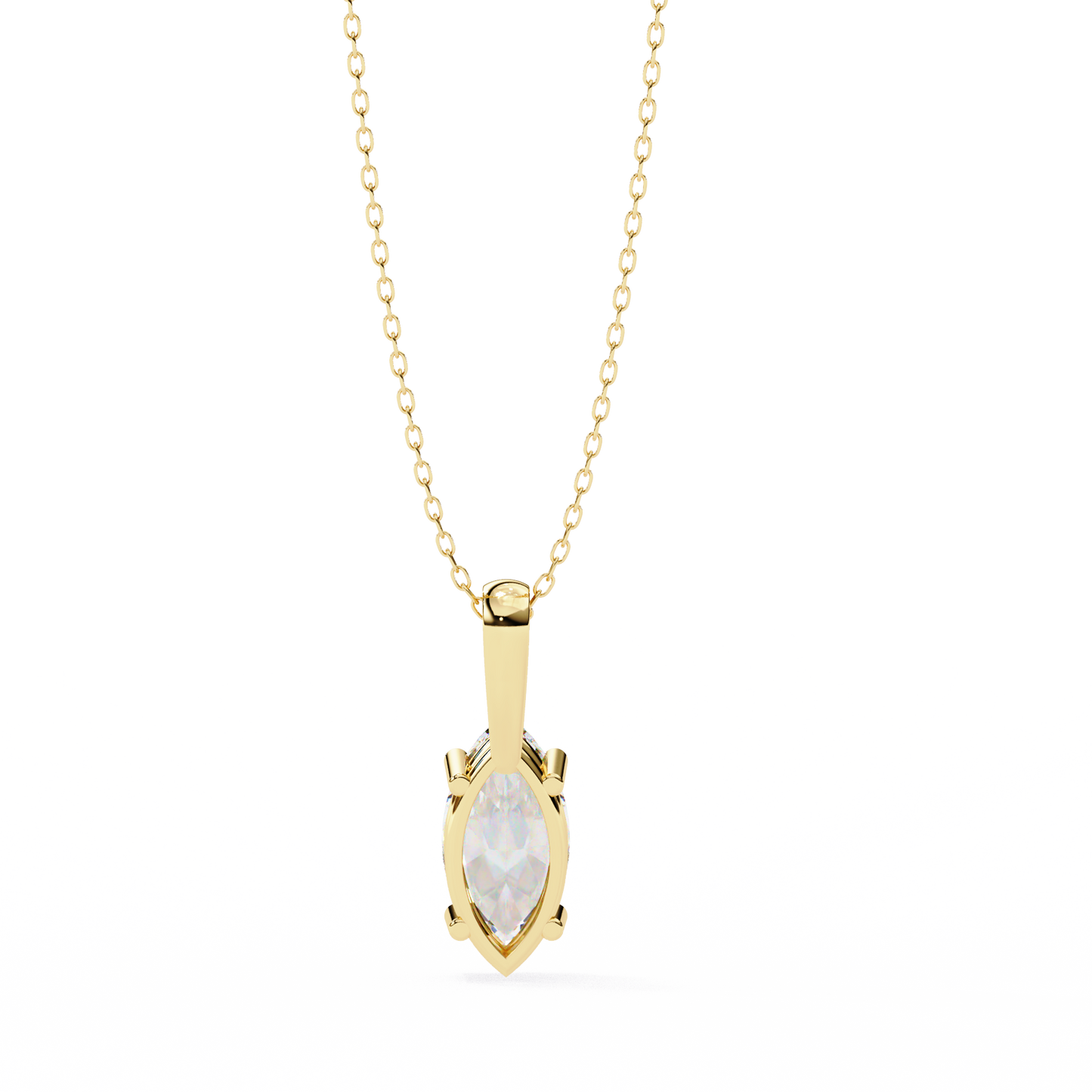sleek marquise lab-grown diamond necklace
