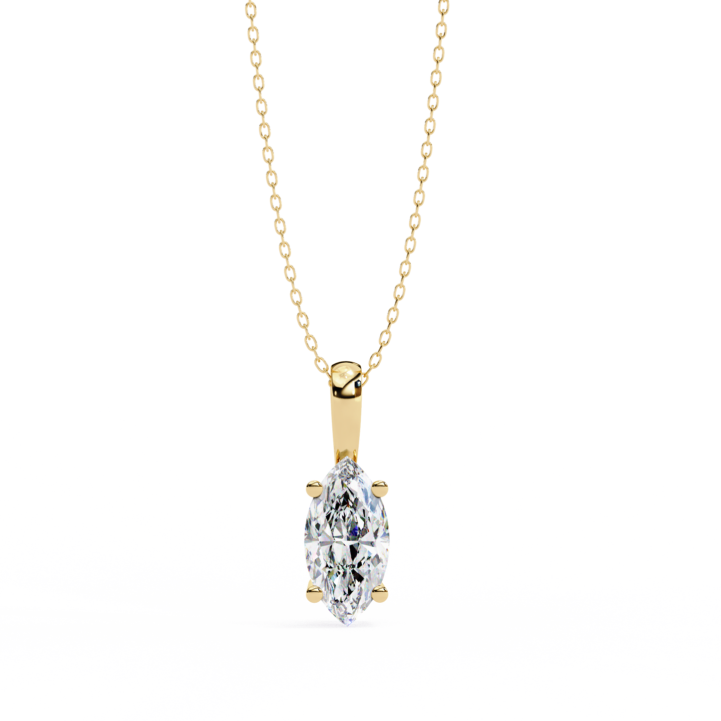 sleek marquise lab-grown diamond necklace