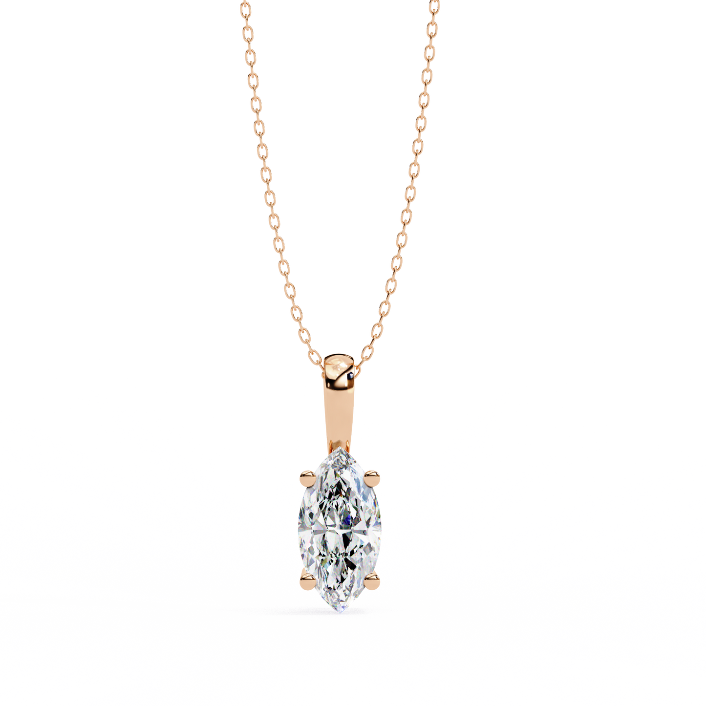 sleek marquise lab-grown diamond necklace