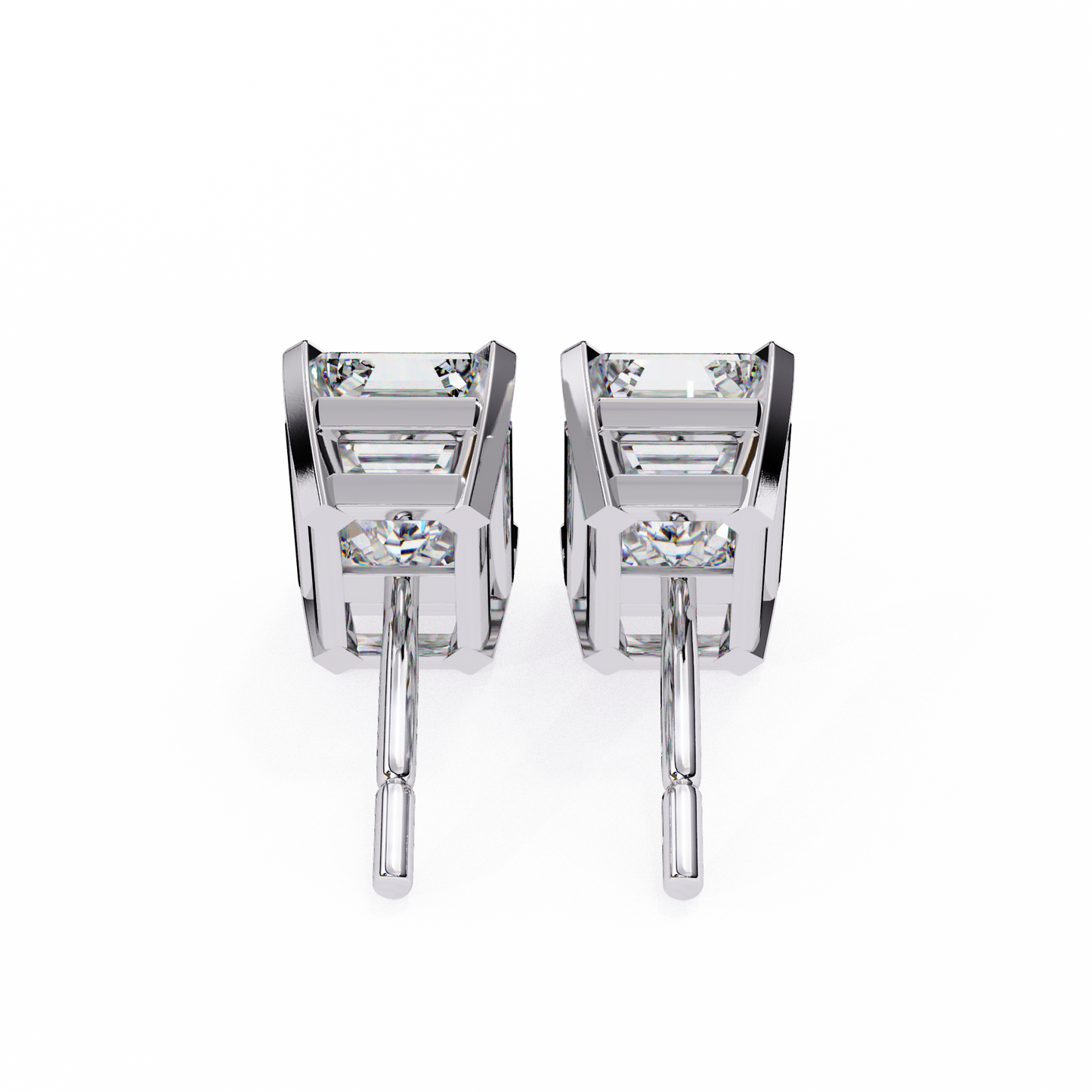 emerald prism lab grown diamond studs