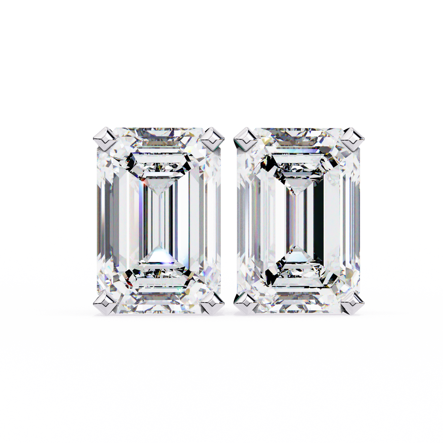 emerald prism lab grown diamond studs