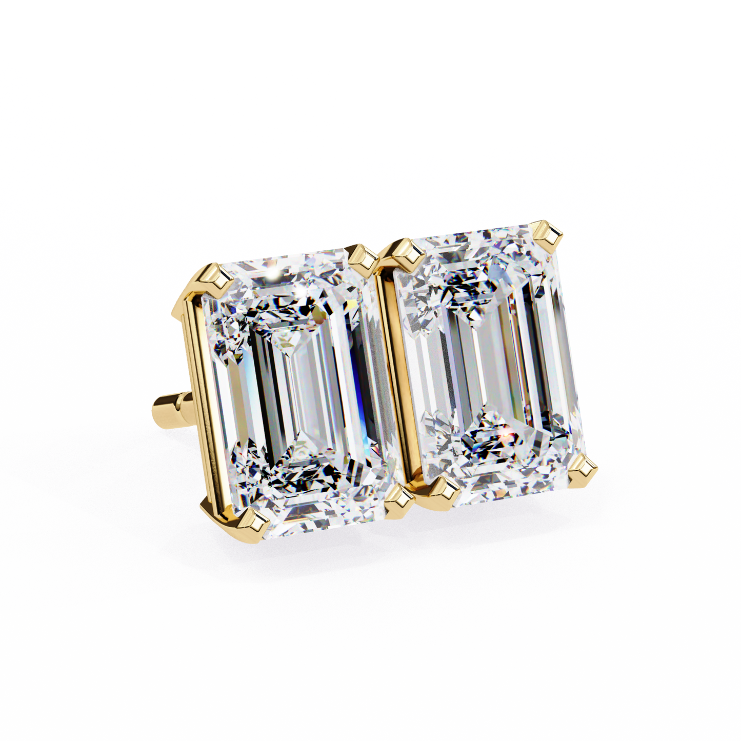 emerald prism lab grown diamond studs