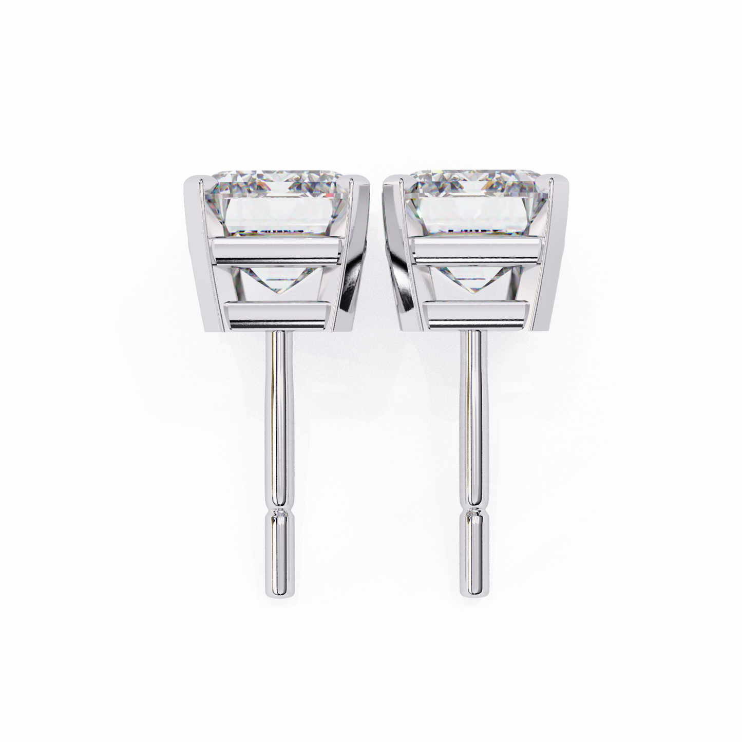 emerald prism lab grown diamond studs