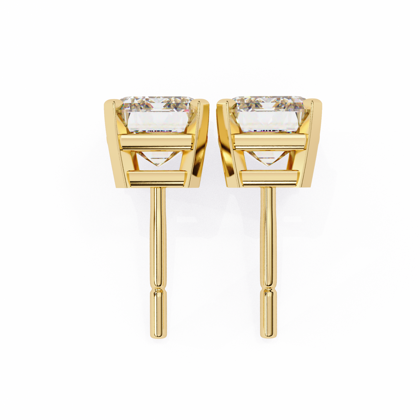 emerald prism lab grown diamond studs