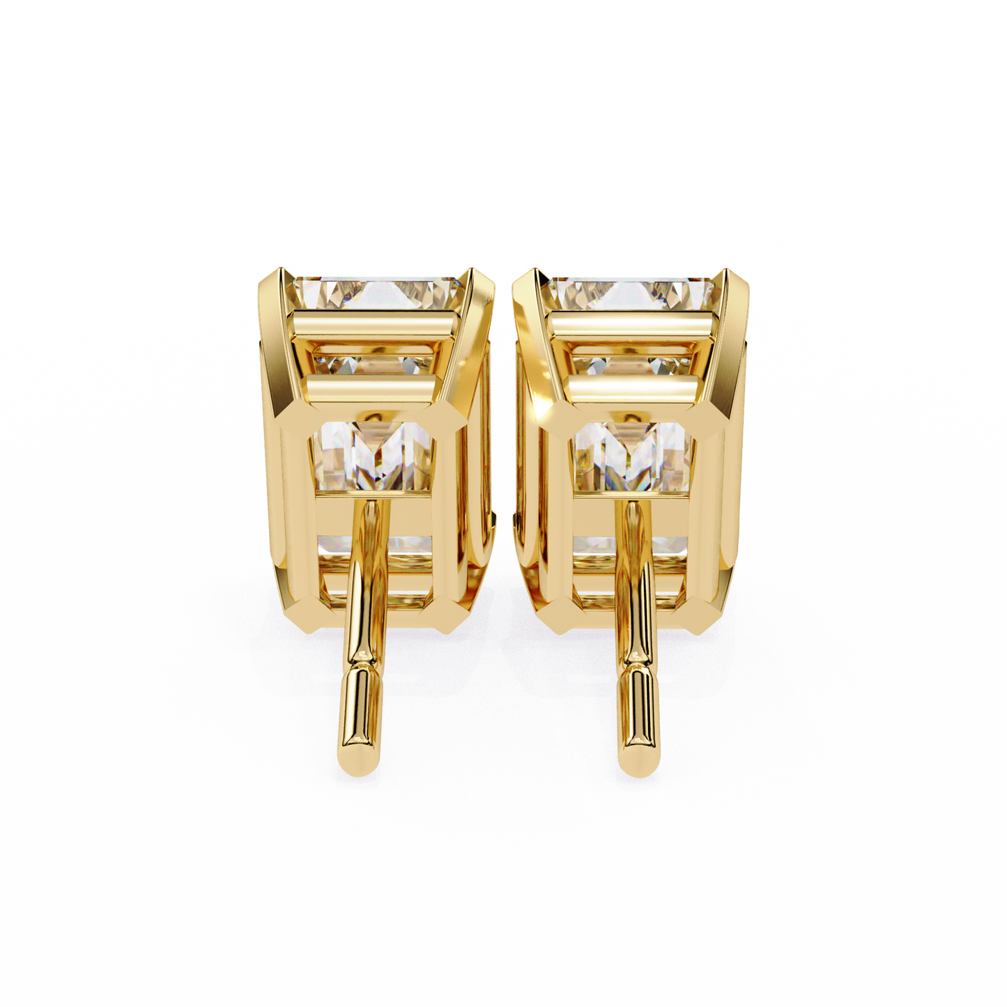 emerald prism lab grown diamond studs