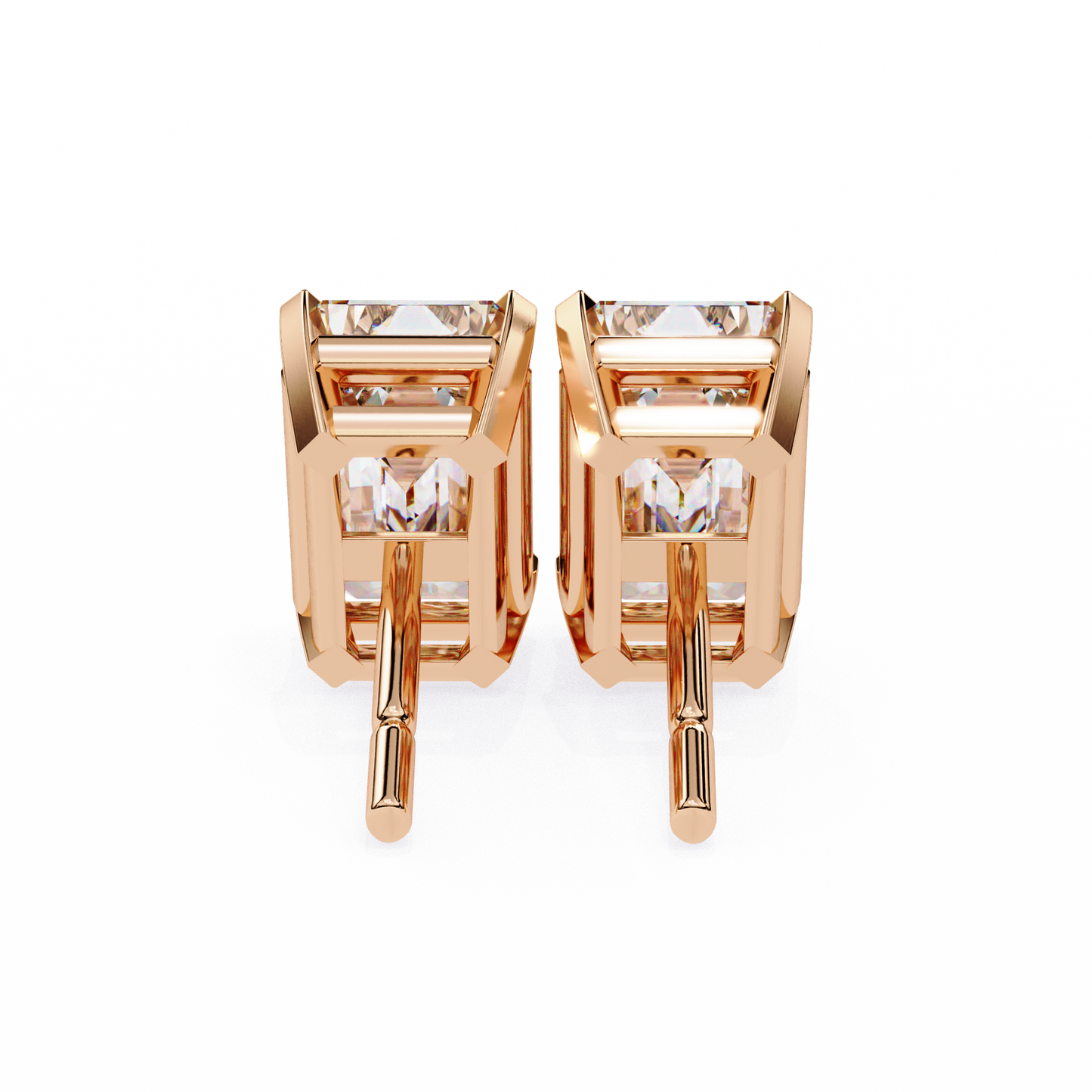 emerald prism lab grown diamond studs
