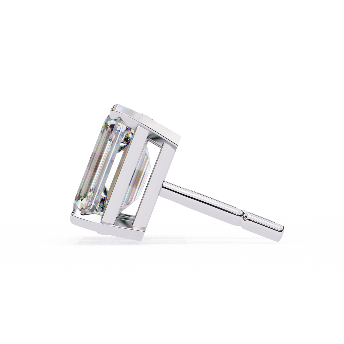 emerald prism lab grown diamond studs