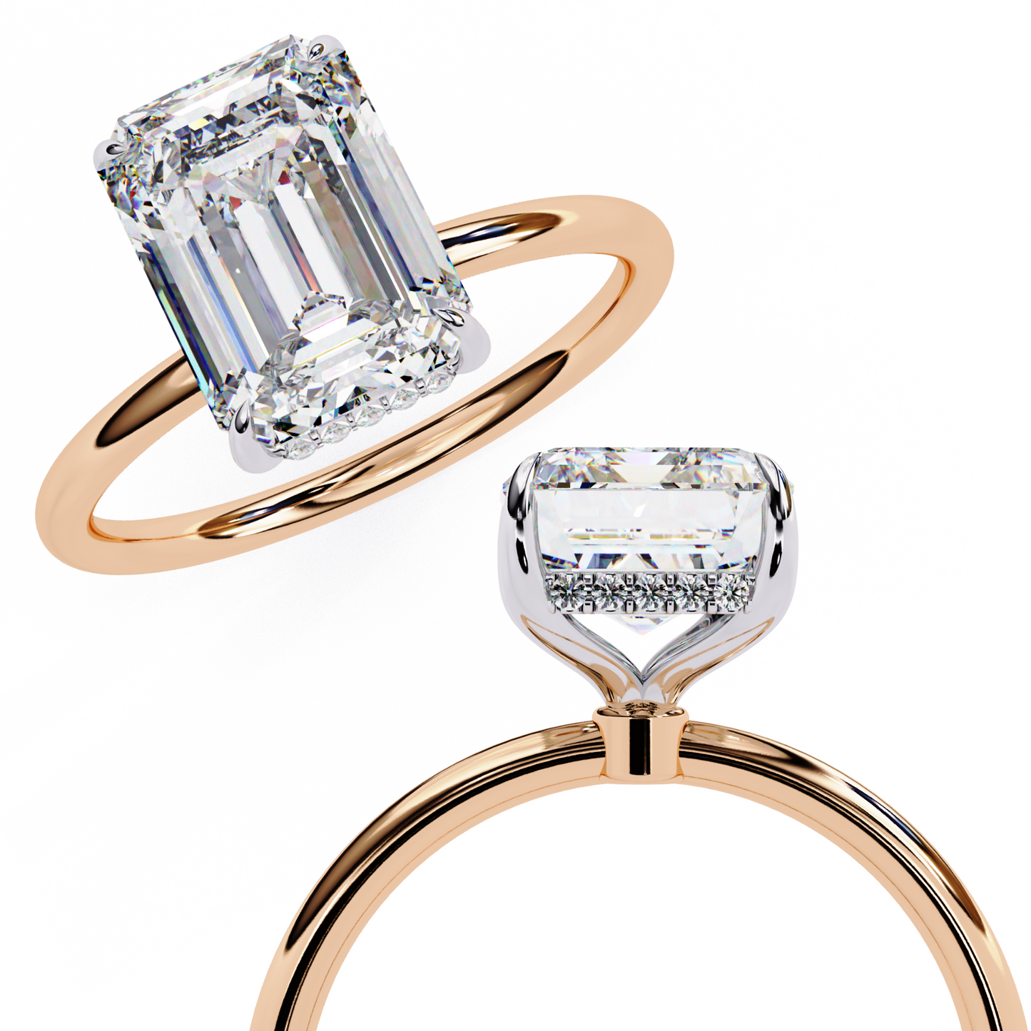 prism radiant cut classic lab grown diamond ring