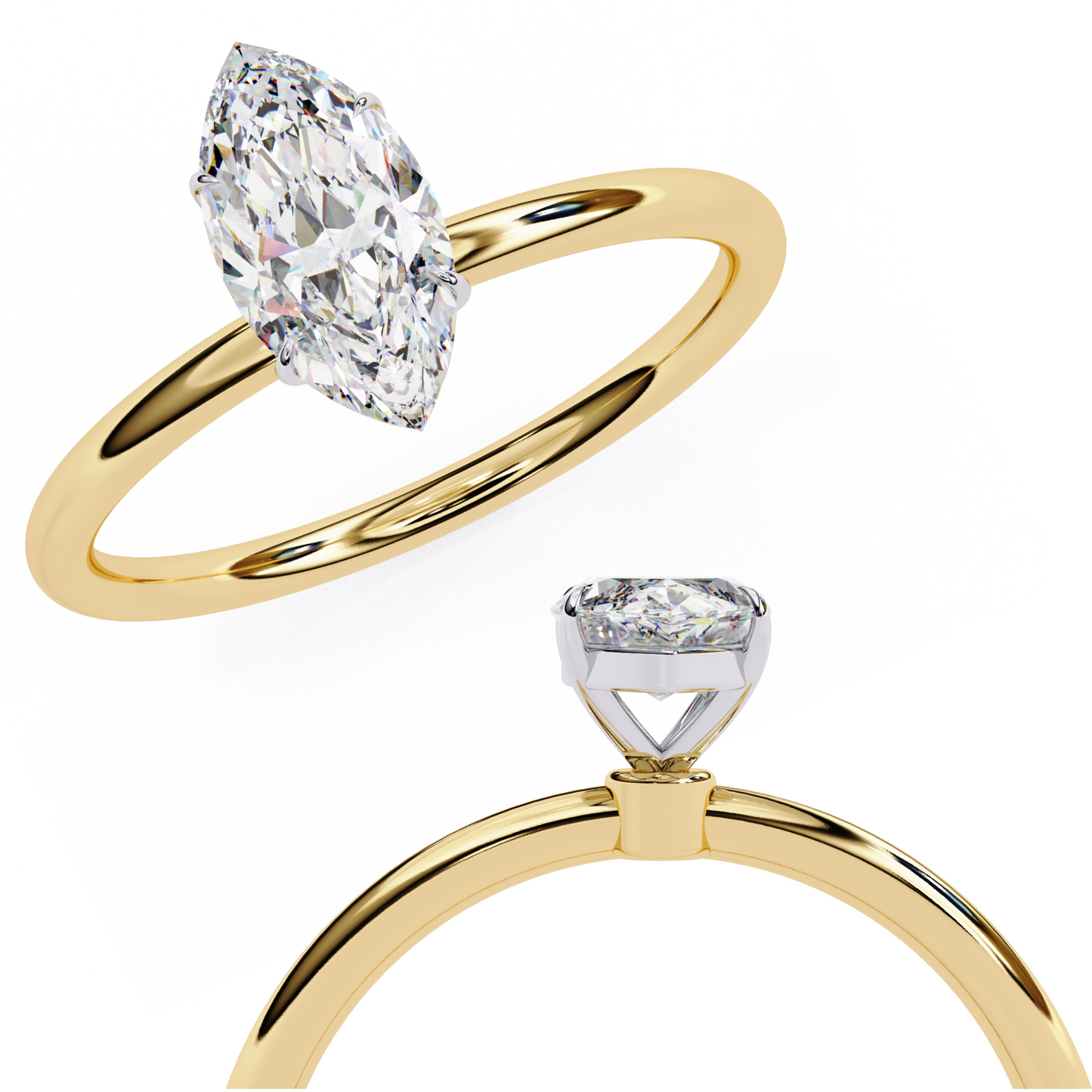 beautiful marquise lab grown diamond solitaire ring