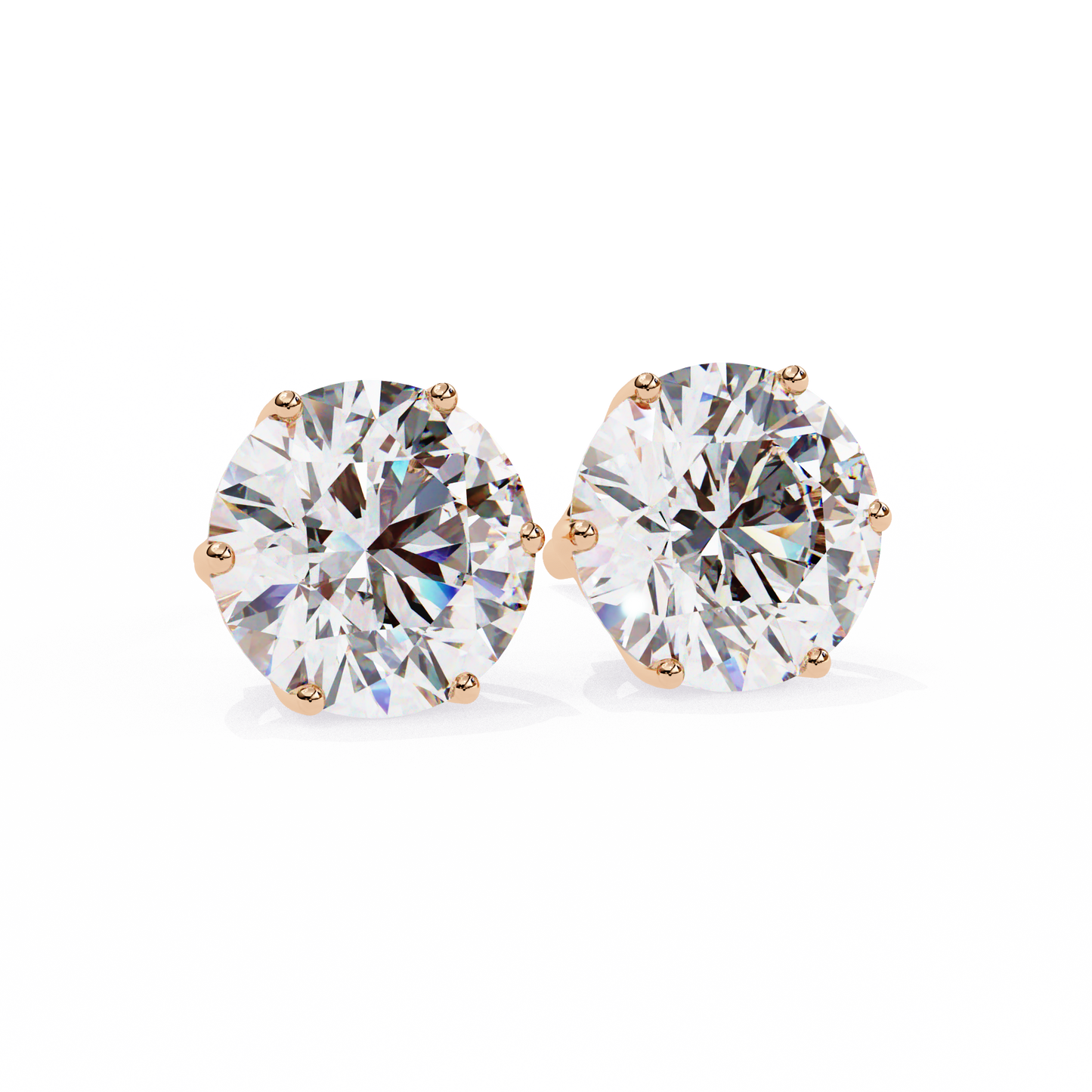 lustre round lab grown diamond studs