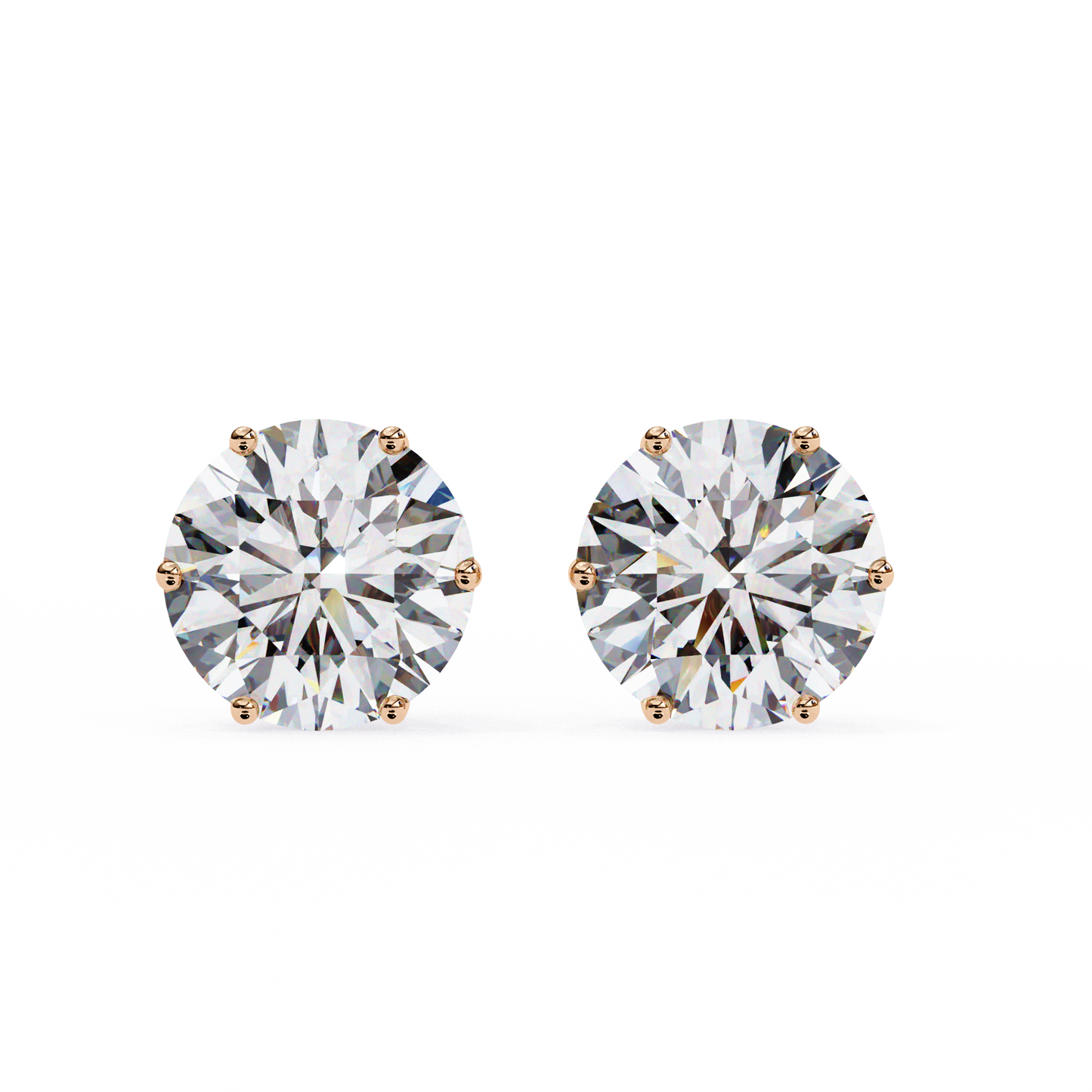 lustre round lab grown diamond studs