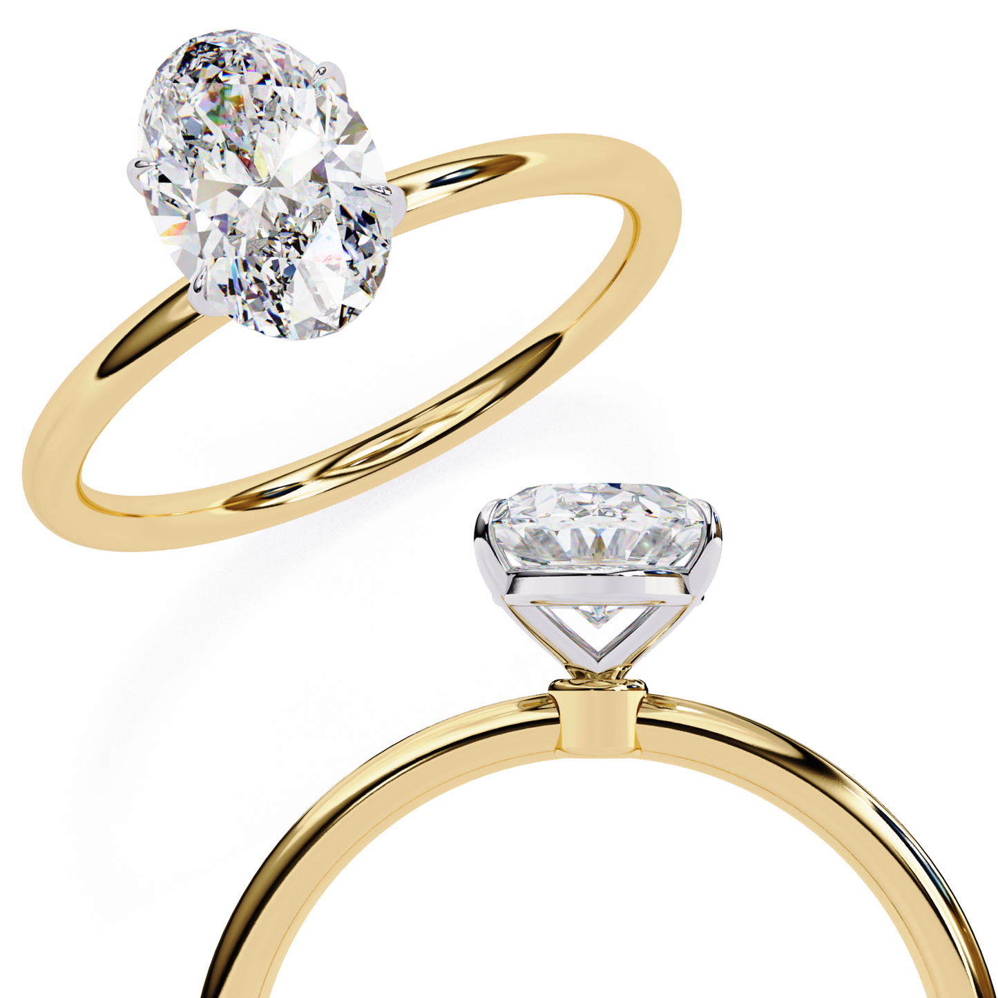 auralia oval lab grown diamond solitaire ring