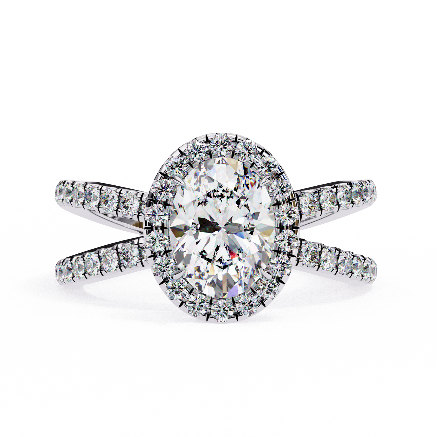 aurelia lab grown diamond oval infinity halo ring