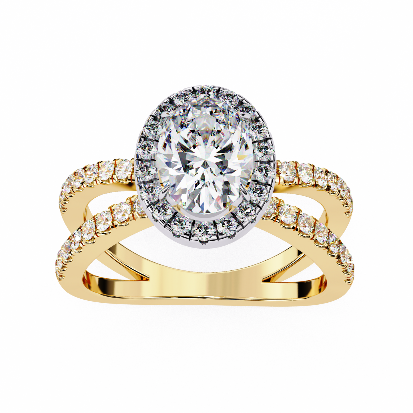 aurelia lab grown diamond oval infinity halo ring