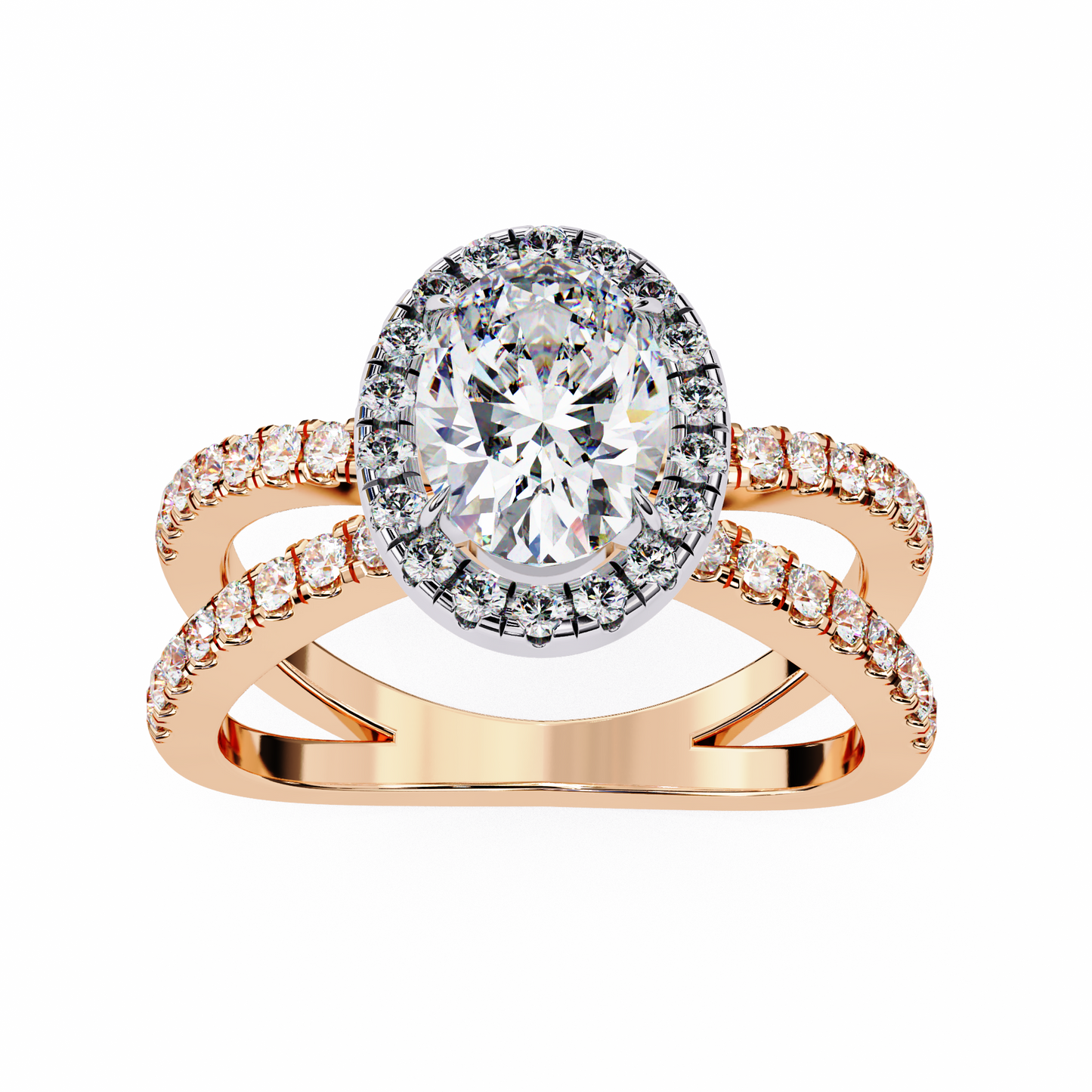 aurelia lab grown diamond oval infinity halo ring