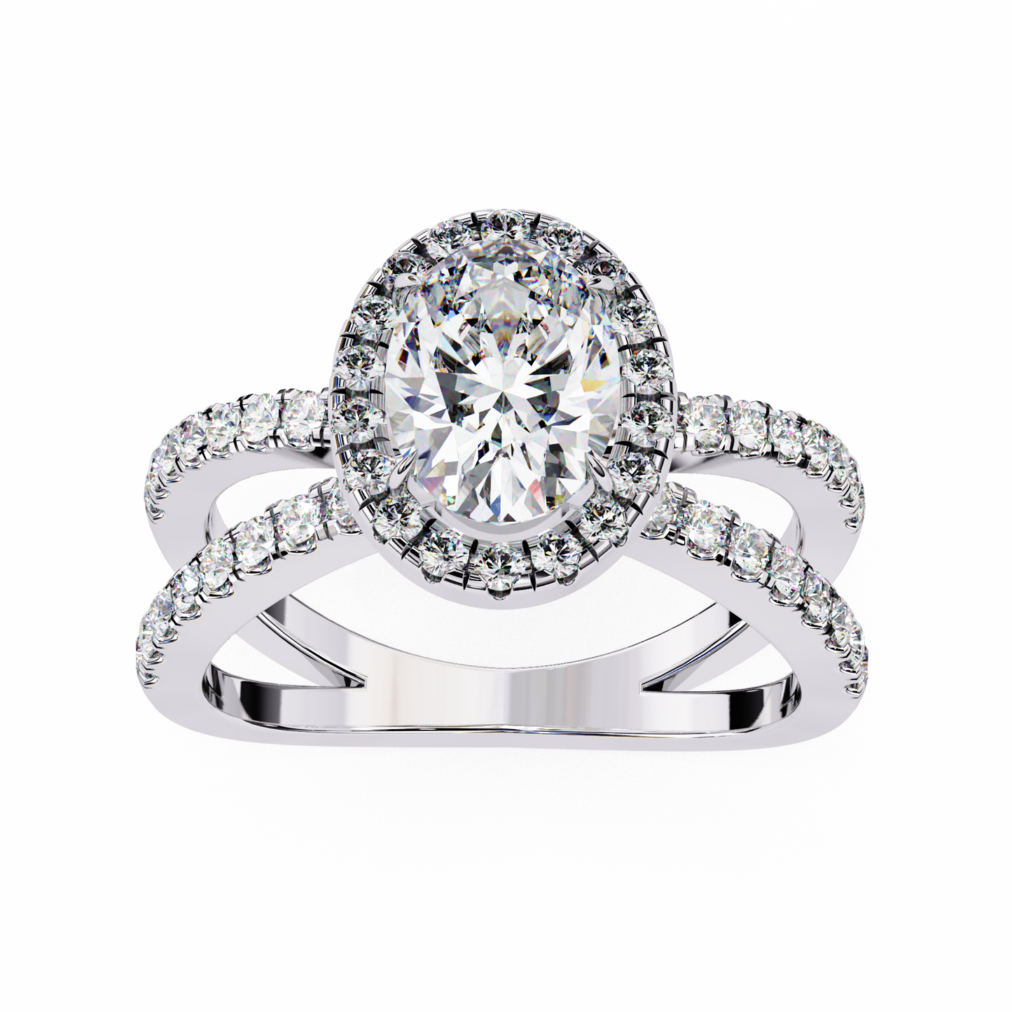 aurelia lab grown diamond oval infinity halo ring