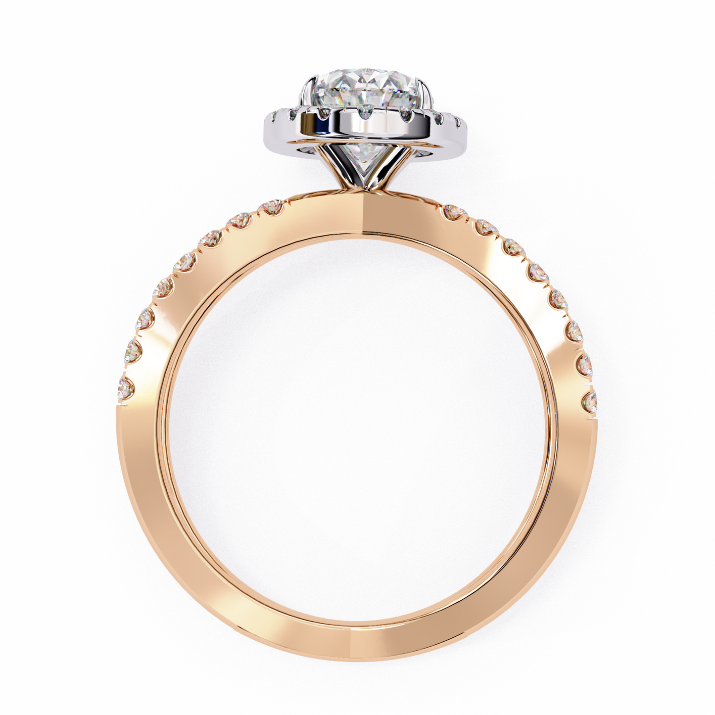 aurelia lab grown diamond oval infinity halo ring