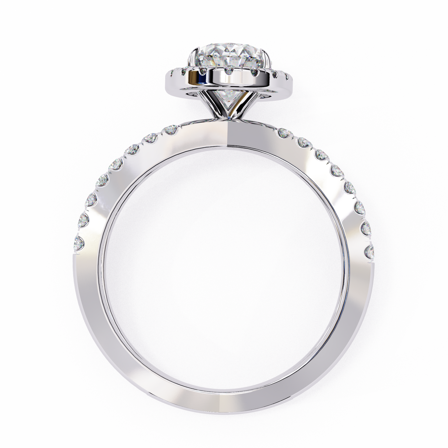 aurelia lab grown diamond oval infinity halo ring
