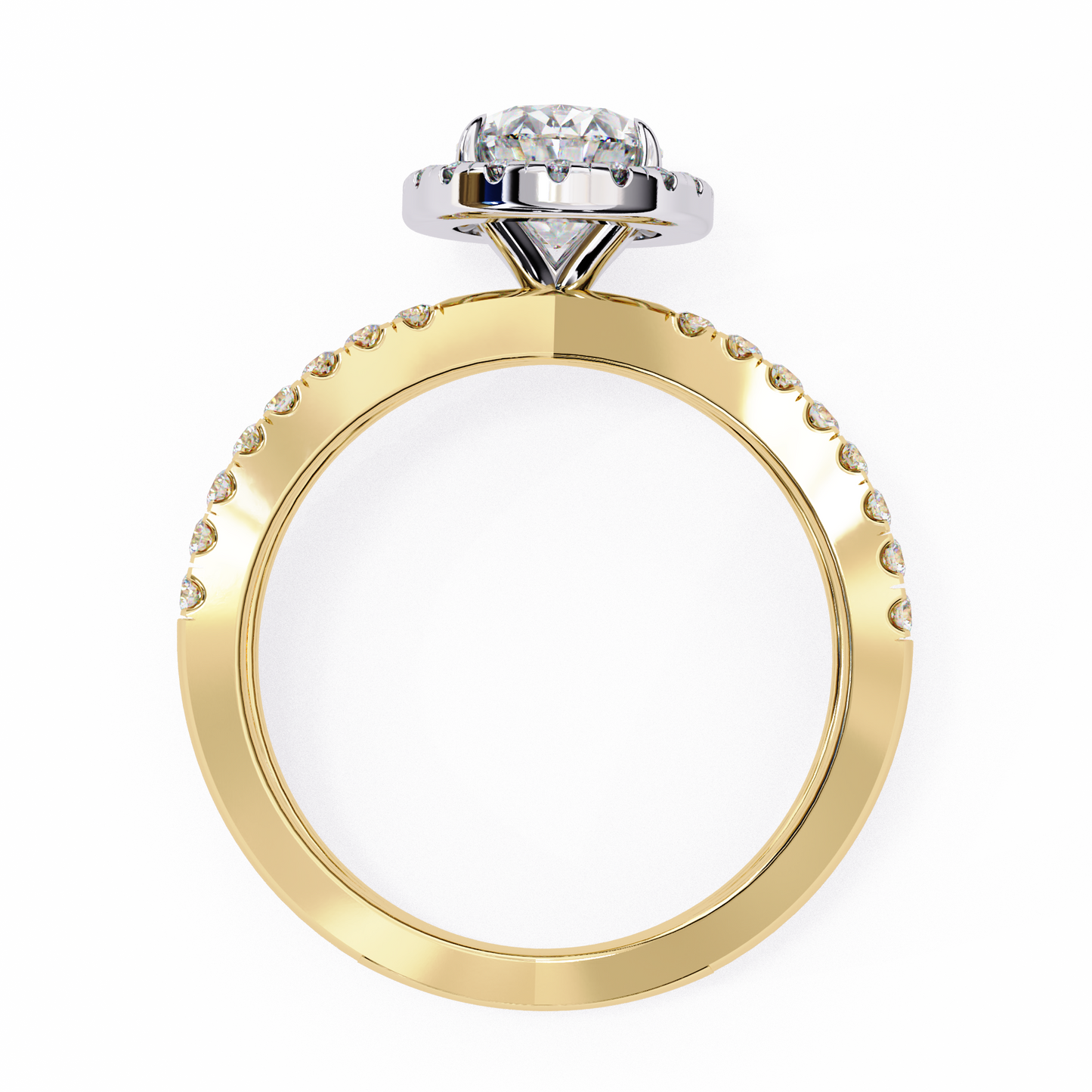 aurelia lab grown diamond oval infinity halo ring