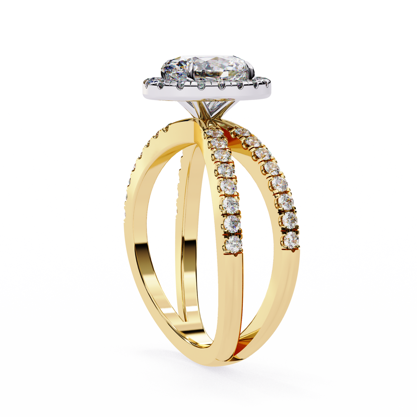 aurelia lab grown diamond oval infinity halo ring