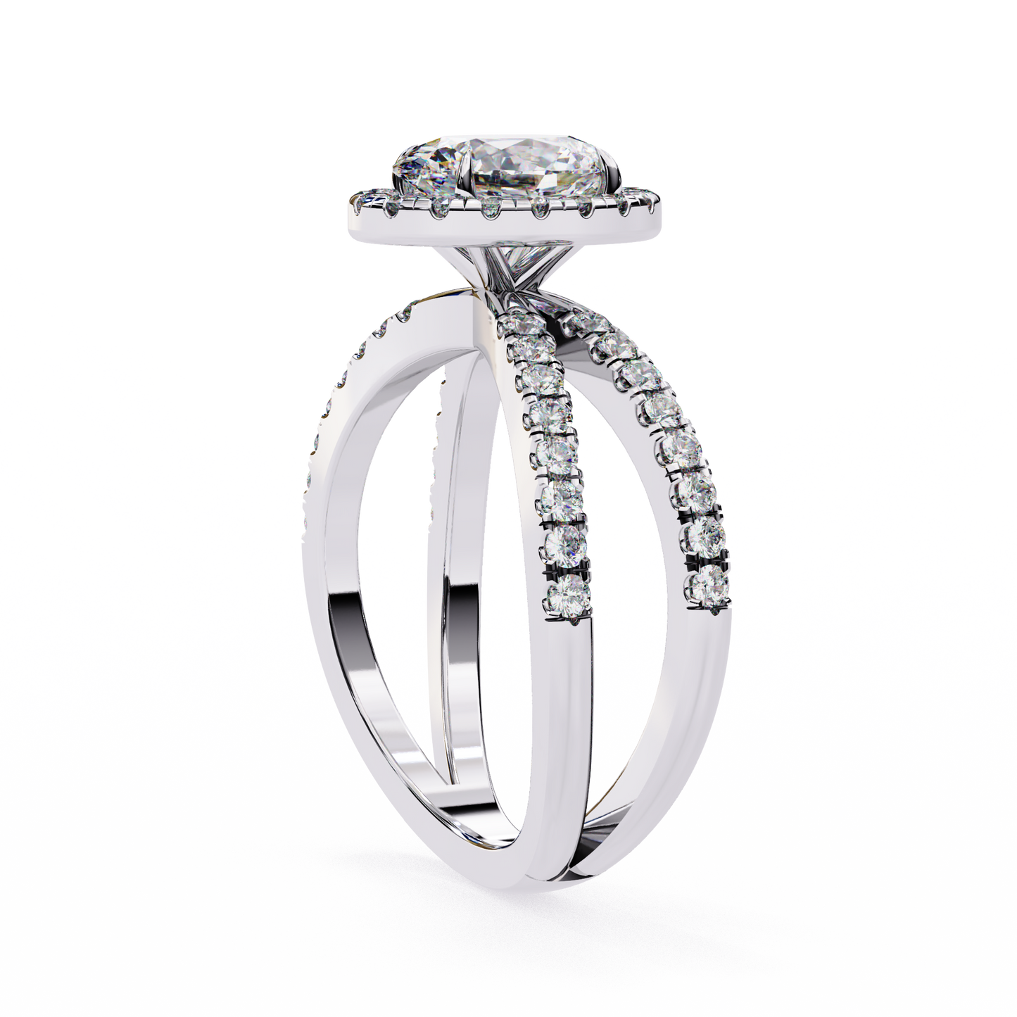 aurelia lab grown diamond oval infinity halo ring