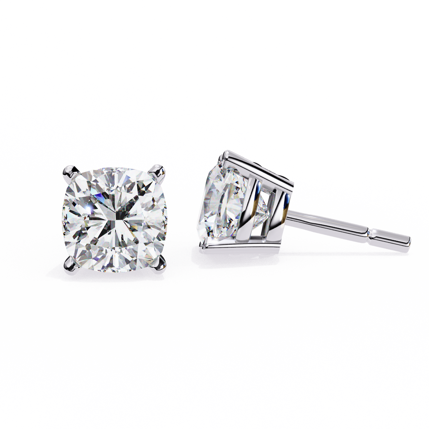 cushion glow lab grown diamond studs