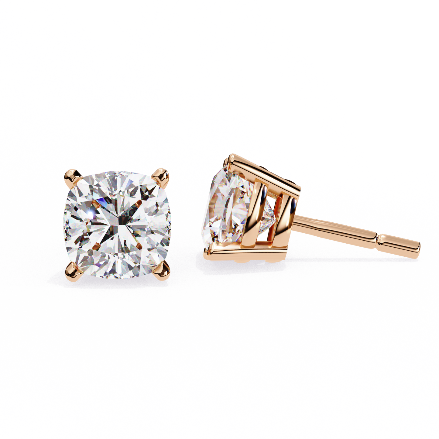 cushion glow lab grown diamond studs
