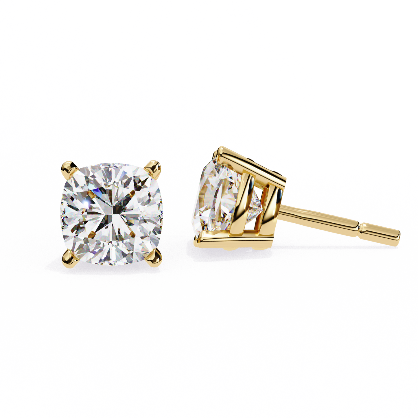 cushion glow lab grown diamond studs