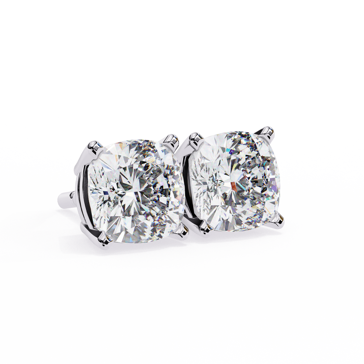 cushion glow lab grown diamond studs