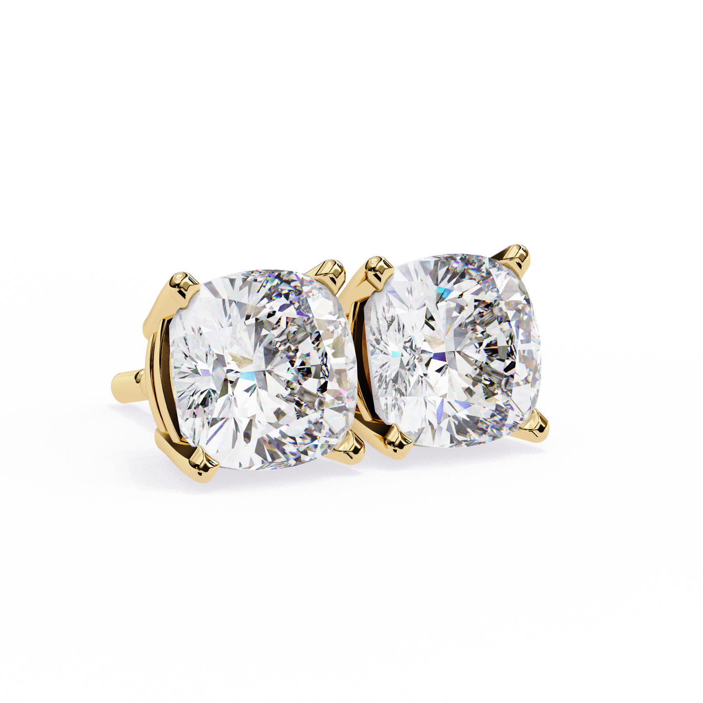 cushion glow lab grown diamond studs