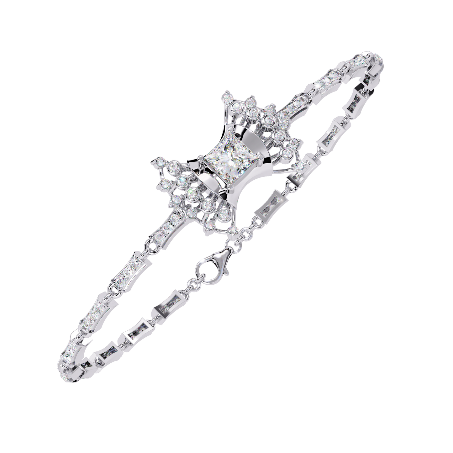 celestial princess cut lab grown diamond bracelet