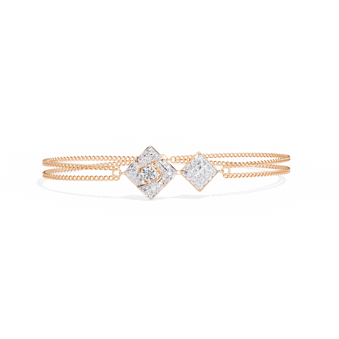 geometra dual motif lab grown diamond bangle