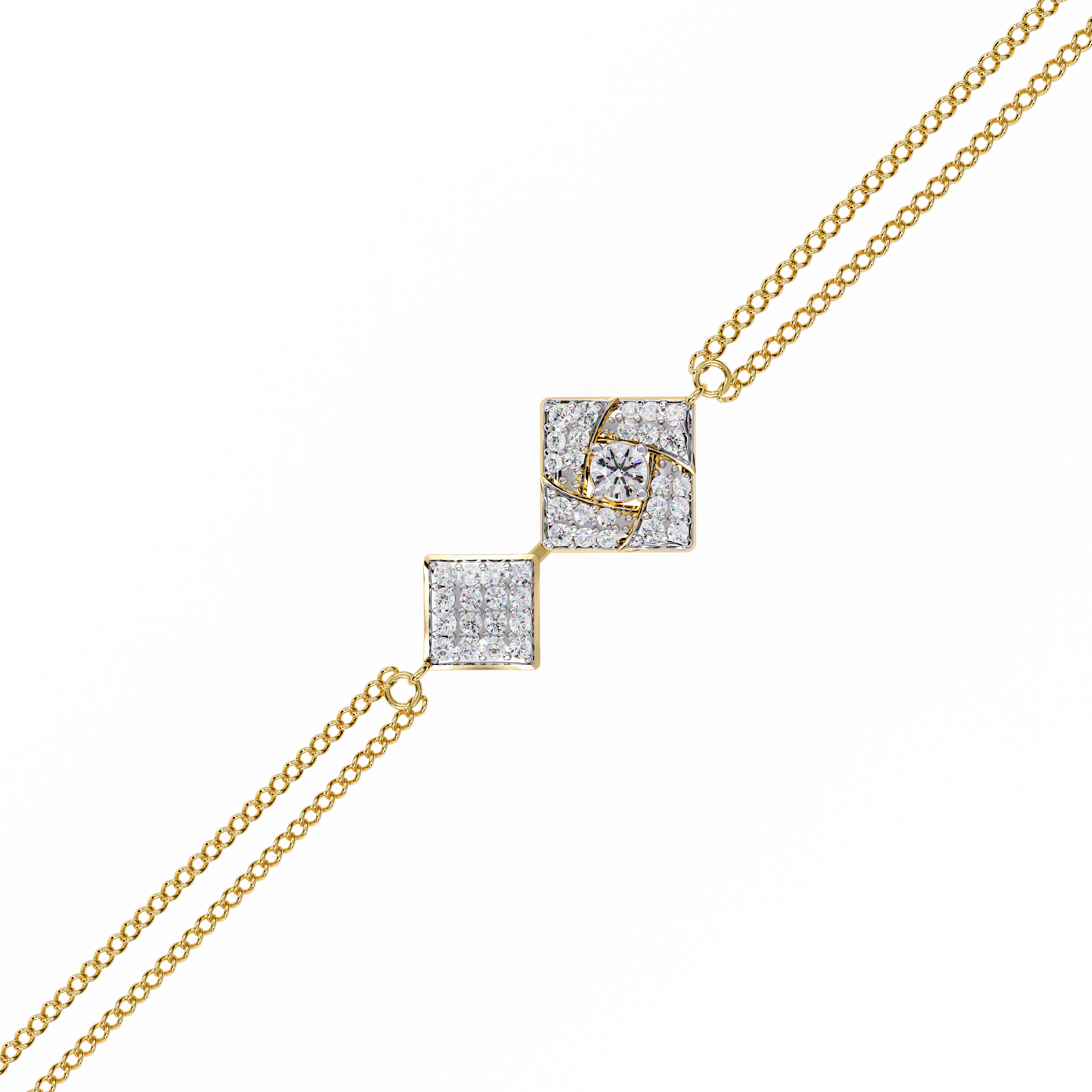 geometra dual motif lab grown diamond bangle