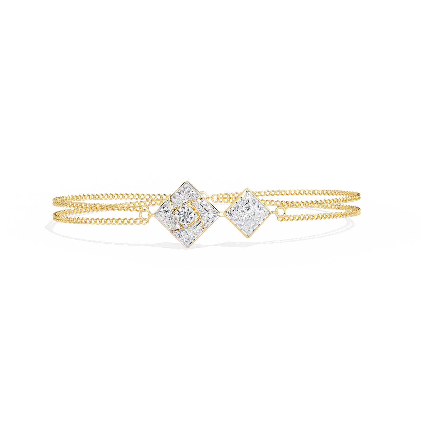 geometra dual motif lab grown diamond bangle