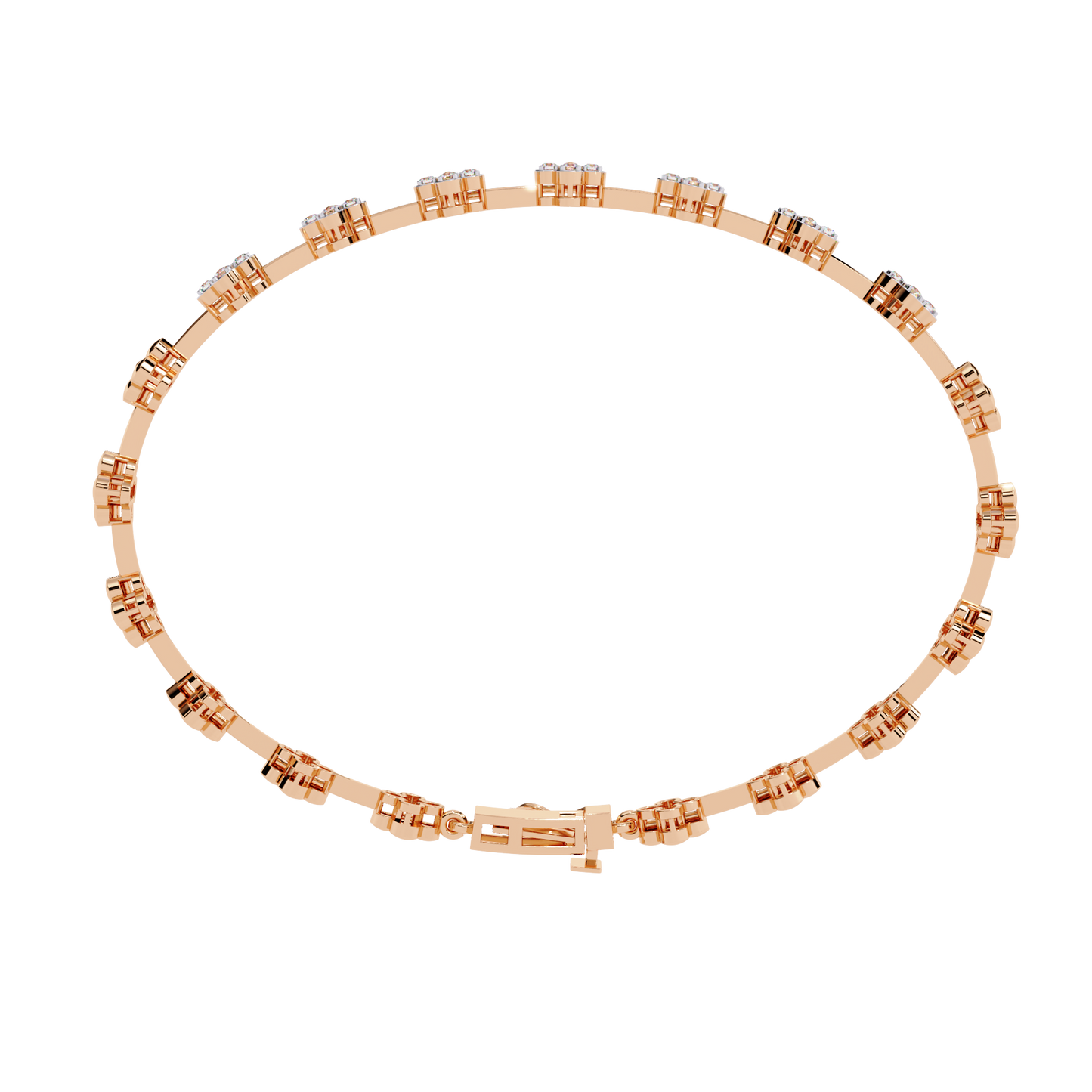bloom cluster lab grown diamond line bracelet