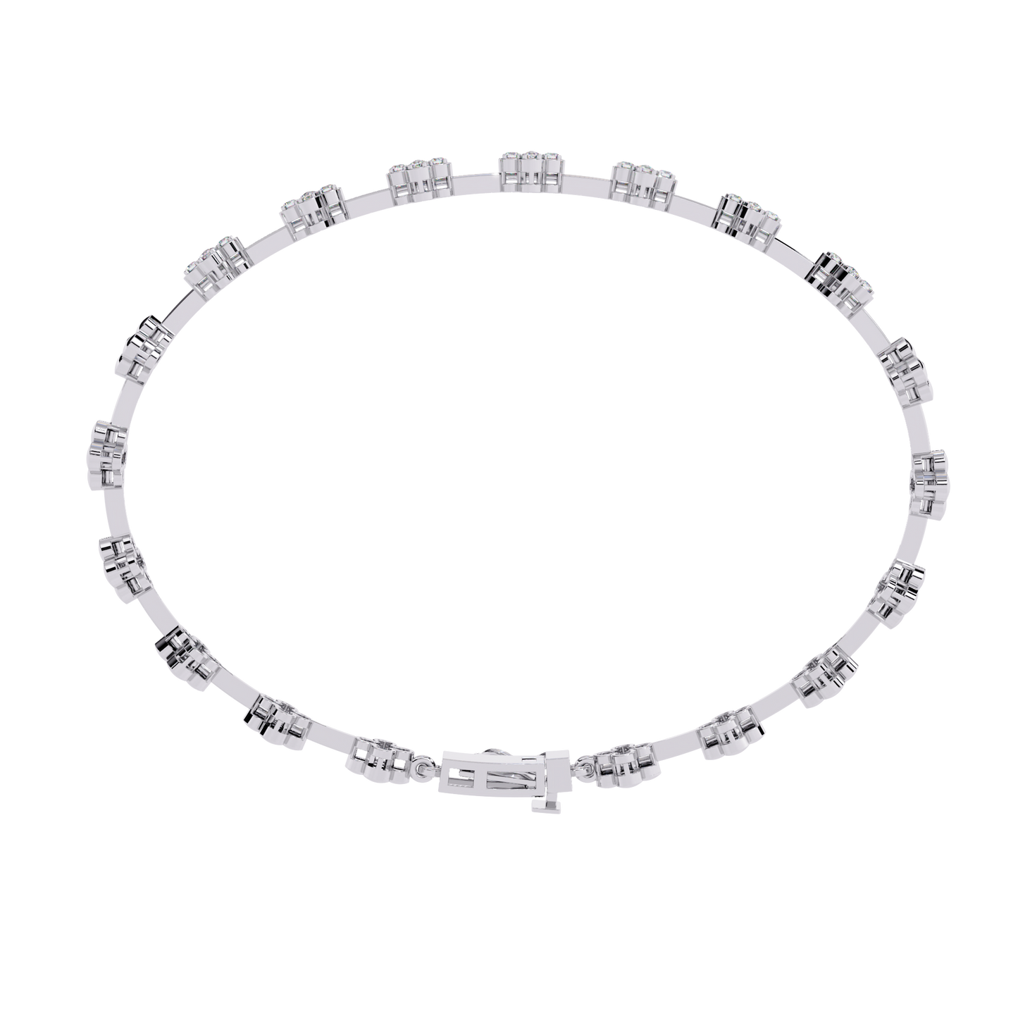bloom cluster lab grown diamond line bracelet