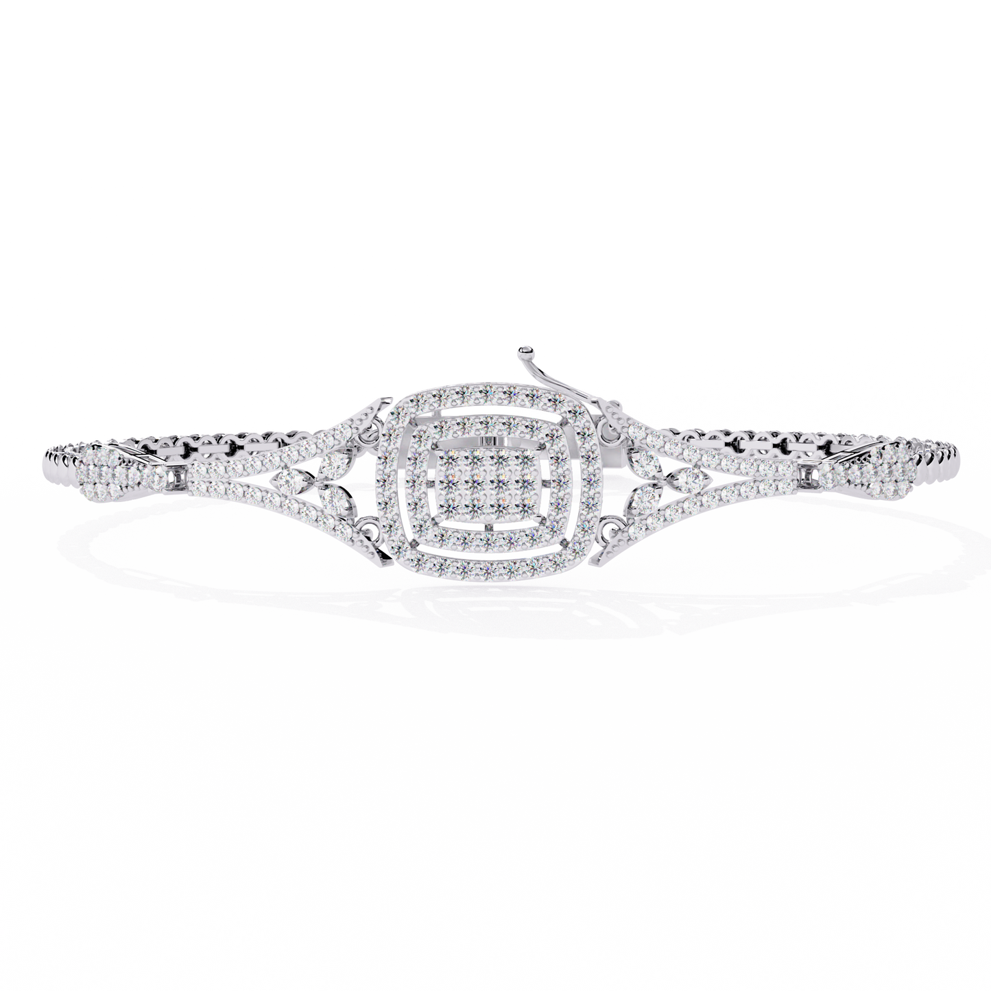 empress cushion halo lab grown diamond bangle