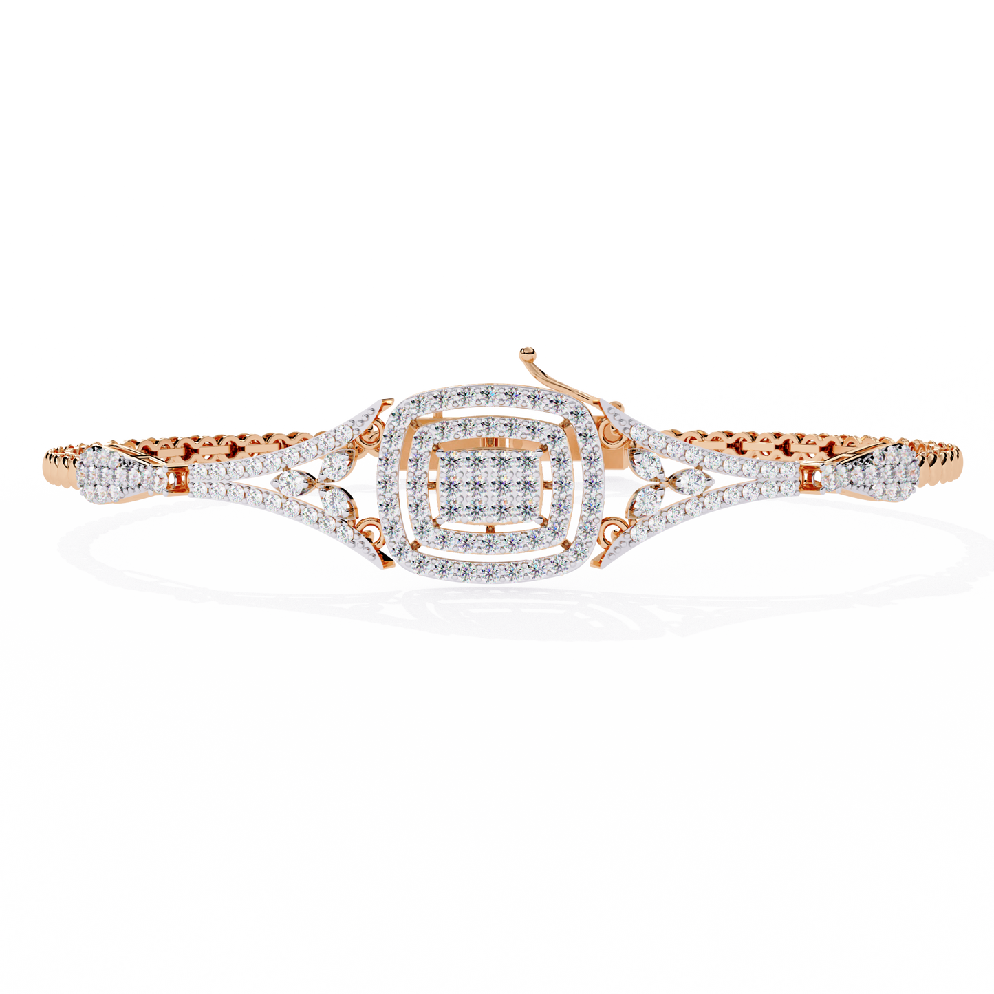 empress cushion halo lab grown diamond bangle