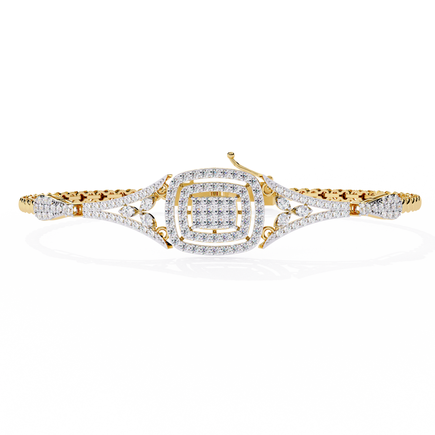 empress cushion halo lab grown diamond bangle