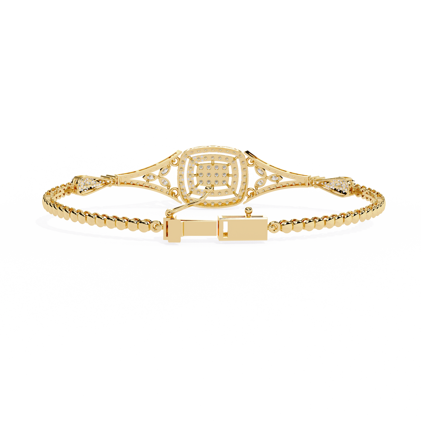 empress cushion halo lab grown diamond bangle