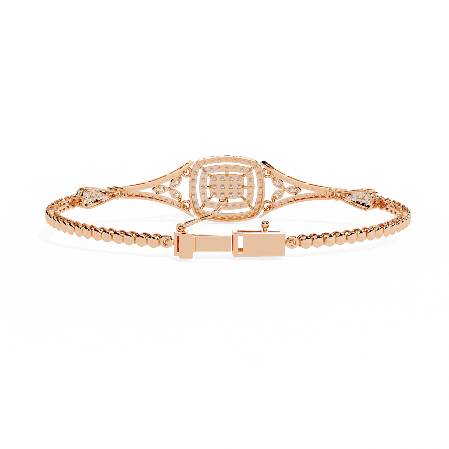 empress cushion halo lab grown diamond bangle