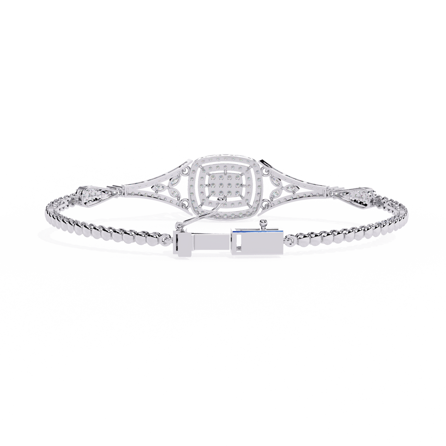 empress cushion halo lab grown diamond bangle