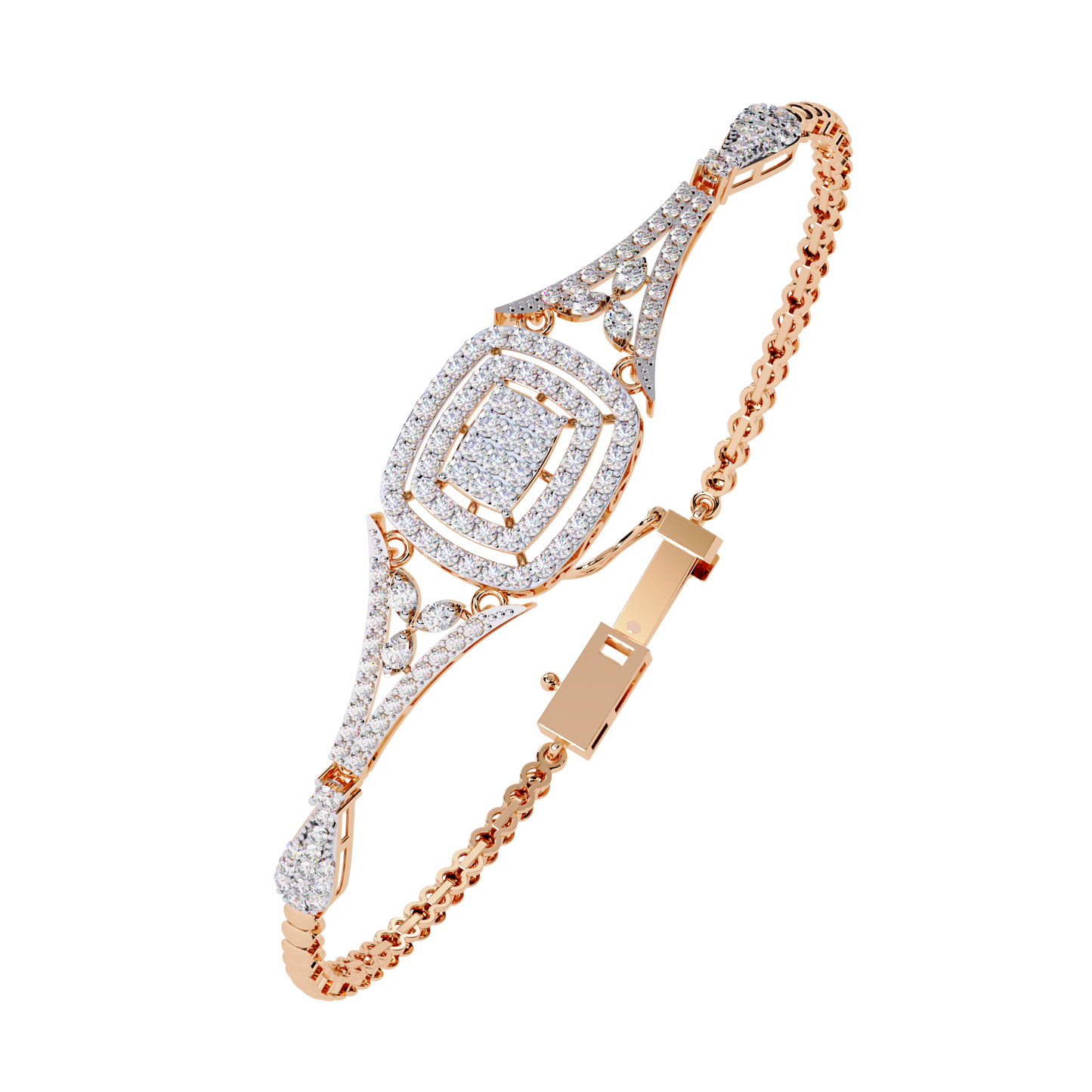 empress cushion halo lab grown diamond bangle